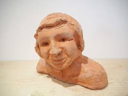 Vintage Antique Hand-formed Terracotta Bust