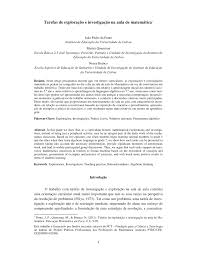 Pdf Tarefas De Exploracao E Investigacao Na Aula De Matematica