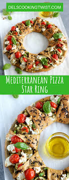 Whole Wheat Mediterranean Pizza Star Ring Del S Cooking Twist Cuisine Recette Recettes Saines Et Faciles