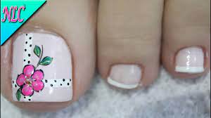 Pintado de uñas facil para pies : Decoracion De Unas Flores Para Pies Flowers Nail Art Como Pintar Flores Nlc Youtube