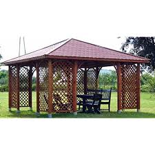 Gartenlaube Holz Pavillon Mit Holzdach 4m X 4m Ausser 4 45m Gartenlaube Holz Pavillon Pergola Pavillon