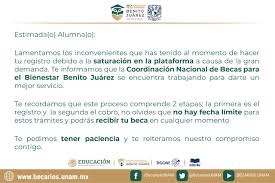 Su apoyo es de $800.00 pesos mensuales y se entrega los 10 meses del ciclo escolar en méxico. Beca Universal Benito Juarez Becarios Unam Dgoae
