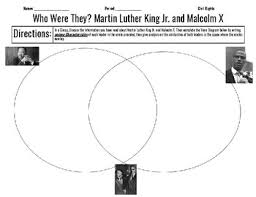 While martin luther king used nonviolence to solve problems, and in the other hand malcolm x encouraged violence, and believe that was the right way. Martin Luther King And Malcolm X Venn Diagram Civil Rights Movement