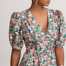 Französische mode für sie und ihn. Robe Longue Col V Liberty Fabrics Imprime Floral La Redoute Collections La Redoute