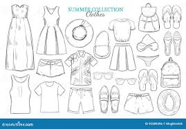 Insieme Di Elementi Disegnato A Mano Del Guardaroba Di Estate Illustrazione  Vettorialesexiezpix Web Porn