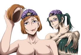 Rule 34 Dev - 1boy 2girls body_switch brain breasts dismemberment evil_grin  evil_smile exposed_brain extra_mouth getou_suguru glasses green_hair grin  hand_on_own_face hand_on_own_head highres jujutsu_kaisen kenjaku  kugisaki_nobara large_breasts ...