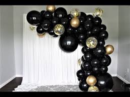 Backdrop Black And Gold Diy Party Decorations Black And Gold Balloon Garland Diy How To Youtube Black And Gold Balloons Black And Gold Party Decorations Balloon Garland Diy