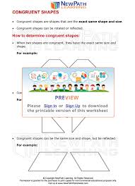 Math Grade3 Download And Print Our Worksheets Or Study Guides To Learn About Congruent Shapes Https Mathematics Worksheets School Work Mathematics