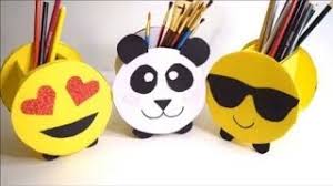 Diy Pencil Holders Emoji Cardboard Storage Pen Stand Ideas Youtube