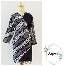 Nk batik gamis wanita syari rendra size jumbo long dress. Dress Batik Asimetris Hitam Ukuran 2 Shopee Indonesia