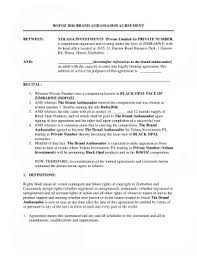 This brand ambassador contract template includes Brand Ambassador Contract Fill Online Printable Fillable Blank Pdffiller