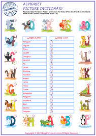 English book of words every letter of the alphabet a to z. Alphabet Printable English Esl Vocabulary Worksheets Engworksheets