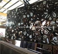 Best Price Black Agate Slabs & Tiles/ Backlit Semiprecious Stone Black Agate Slab Panel/ Agate Gemstone Tiles for Floor, Wall, Tops Covering from ...