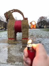 If there is one thing you don't want to be in sweden during christmas, it's a yule goat. I Visited Gavlebocken Today And Took This Picture No Goats Were Harmed Sweden