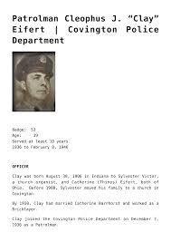 Patrolman Cleophus J. “Clay” Eifert