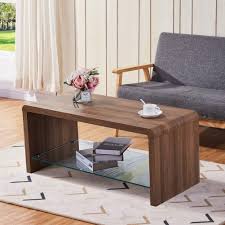 Acme furniture anondale coffee table. Goldfan Rectangular Coffee Table Wood Style Side End Table Tv Unit With Glass Storage Shelf For Living Room Office Furniture Brown 100 45 45cm Buy Online In China At Desertcart 226363654