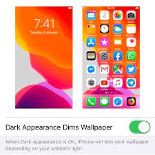 Dark Appearance Dims Wallpaper Setting For Dark Mode In Ios 13