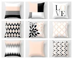 Black And White Decorative Pillows Throw Pillow Cover Designs In Blush Black White And Grey These Pillow Covers Can Make Pink Pillow Covers Living Room Decor Pillows White Decorative Pillows