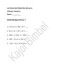 Maybe you would like to learn more about one of these? Operasi Hitung Campur Worksheet