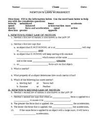 Newtons Laws Of Motion Worksheet Answers Nidecmege