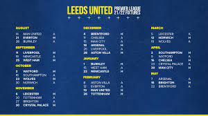 A first meeting with bitter rivals liverpool looms large in october. Leeds United On Twitter Your 2021 22 Lufc Premier League Fixtures