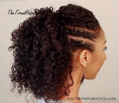 Braids (also referred to as plaits) are a complex hairstyle formed by interlacing three or more strands of hair. Side Flat Twists With High Ponytail 60 Styles And Cuts For Naturally Curly Hair In 2019 The Trending Hairstyle
