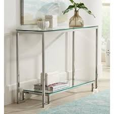 Krista 47 1 2 Wide Modern Glass Console Table 1m507 Lamps Plus Glass Console Table Contemporary Console Table Sofa Table Design