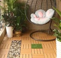 Wood Plastic Composite Grid Wood Flooring WPC Interlocking Deck Tile  Outdoor Eco-Friendly DIY Tiles Deep Embossed Composite Tile