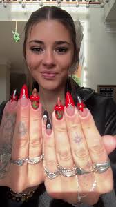 Gel Nägel Schwarz Rot