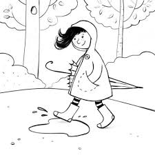 Black And White Umbrella Cartoon Aga Kowalska The Umbrella Umbrella Girl Rain Childrensbook Illustration Blackandwhite Agakowalska Umbrella Illustrators Artist