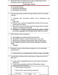 Hubungan Etnik Soalan Objektif