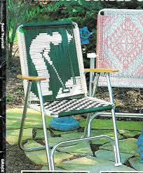 Golfer Macrame Chair 1980s Macrame Patio Lawn Chairs Folding Etsy Vintage Macrame Patterns Macrame Chairs Patio Lawn Chairs