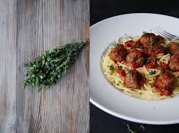 Thyme, Rosemary and Parmesan Meatballs with Pasta and Tomato ...