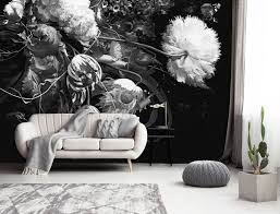 Black And White Floral Wallpaper Peel And Stick Dark Dutch Floral Wallpaper Black And White Wall Sticker Removable Wallpaper Self Adhesive Wallpaper Peel And Stick Wallpaper White Wall Stickers Self Adhesive Wallpaper Floral Wallpaper