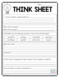 Calm Down Tool Kit Think Sheet Behavior Reflection Counseling Worksheets