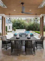 Maybe you would like to learn more about one of these? Outdoor Covered Patio With Modern Wicker Dining Set And Ceiling Fan Hgtv