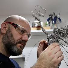 Twisted creations of an artist who bends wire to his will