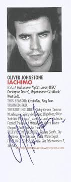 I saw the two plays with Oliver in Stratford!