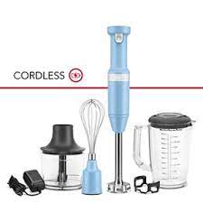 Great for smoothies, soups, hummus, dressings, sauces and so much more. Blue Velvet Cordless Variable Speed Hand Blender With Chopper And Whisk Attachment Khbbv83vb Kitchenaid