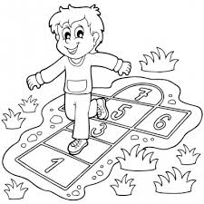 Colorear de la rayuela para niños que les hará pasar un rato de lo más entretenido recordando esos momentos de juego con sus amigos. Colorear Dibujo Rayuela Juego Infantil Novocom Top