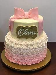 2 Tier Baby Shower Cake Pink And Gold Pink Baby Shower Cake Gold Baby Shower Cake Princess Baby Shower Cake