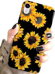Amazon Com Iphone Xr Case Vintage Flower Floral J West Cute Yellow Sunflowers Black Soft Cover For Girls Women Tp Fashion Design Patterns Fitness Fashion Case