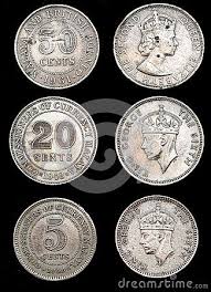 Old Day Vintage British Malaya Borneo Coins Of Year 1948 And