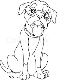 Plus, the dog color pages also help improve. Outlined Boxer Dog Stock Vector Colourbox