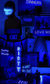 Find What You Love And Let It Kill You Blue Neon Prussian Blue In 2020 Blue Aesthetic Tumblr Blue Aesthetic Dark Neon Wallpaper