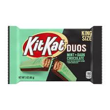 Kit Kat Duos Mint Dark Chocolate King Size Bar 3 Oz In 2020 Dark Chocolate Mint Mint Dark Chocolate Kit Kat Flavors