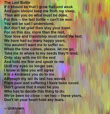 Your love and friendship must stand the test. The Last Battle Dog Grief Pet Poems Pet Loss Grief