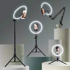 Selfie Ring Light Photography Light Led Rim Of Lamp With Mobile Holder Large Tripod Stand For Tik Yo In 2021 Selfie Ring Light Ring Light Photography Mobile Holder
