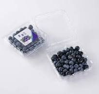 Clear PET Plastic Blueberry Box 125g Recycled Square Disposable Blister  Plastic Raspberry Mulberry Fruit Packaging Container
