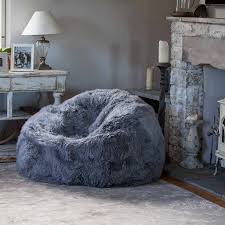 Giant Yeti Sheepskin Bean Bag Pewter Bean Bag Chair Bean Bag Living Room Bean Bag
